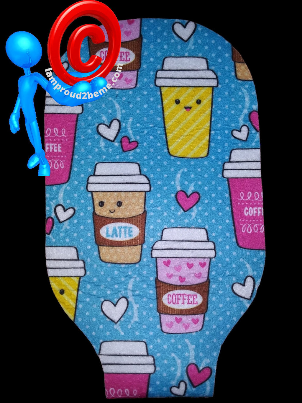 Disposable Coffee Latte Happy Cups Ostomy Bag One Piece Hollister #5831