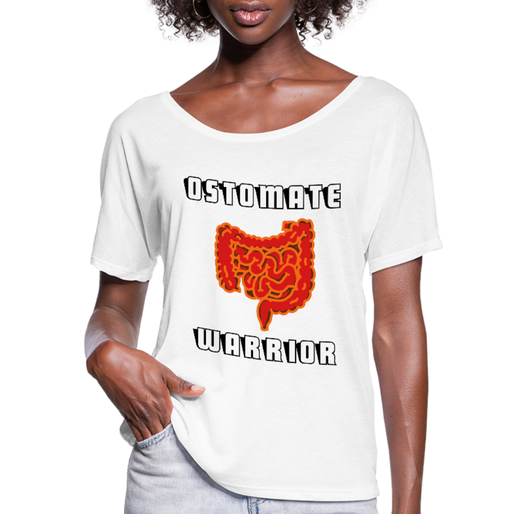 OSTOMATE WARRIOR (Women’s Flowy T-Shirt) - white
