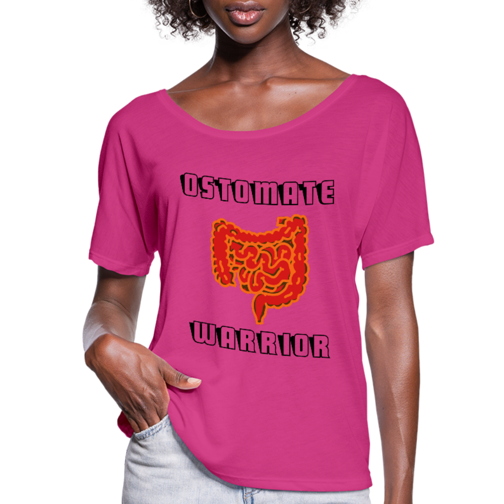 OSTOMATE WARRIOR (Women’s Flowy T-Shirt) - dark pink