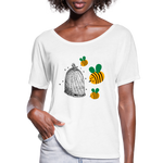 HONEY BEE Women’s Flowy T-Shirt - white