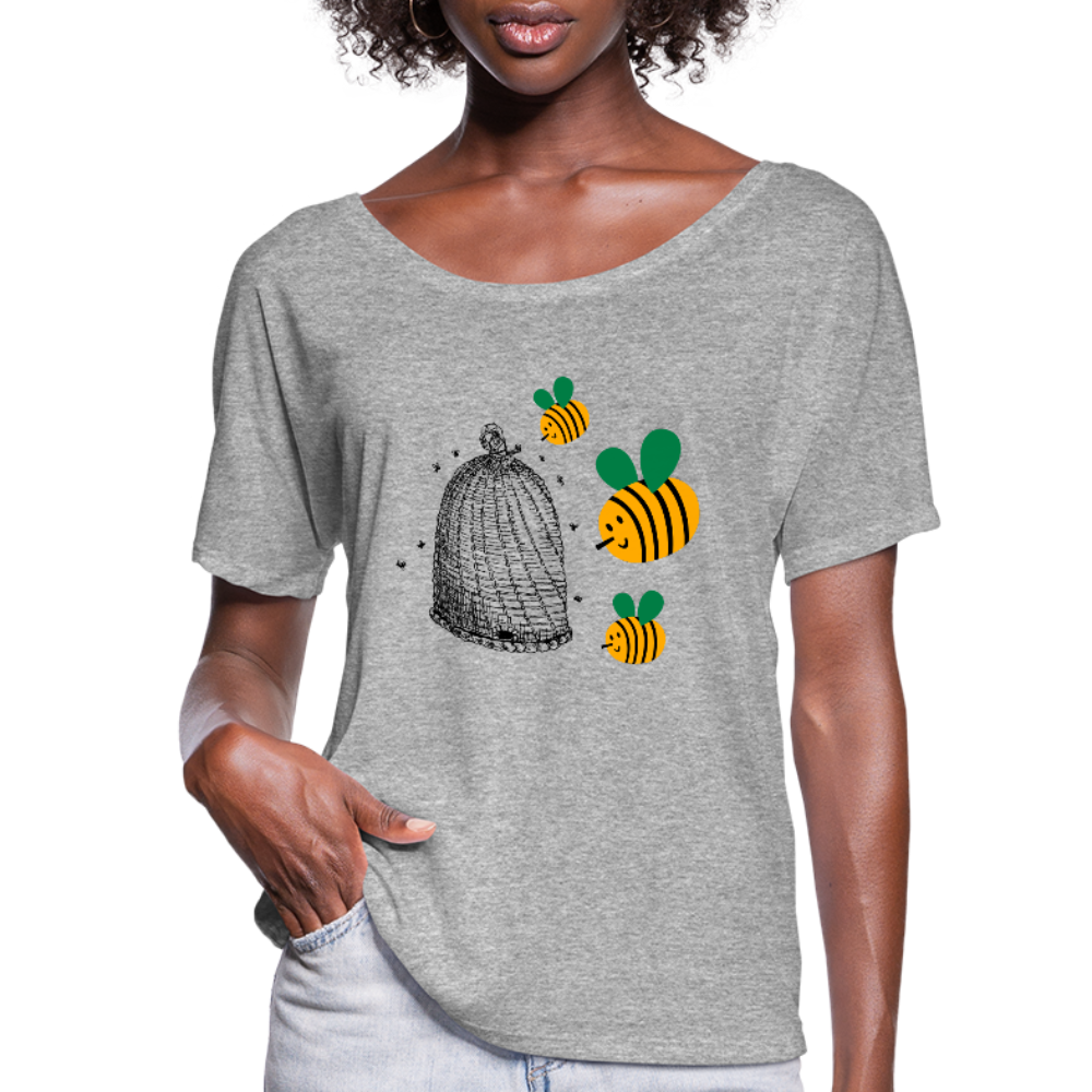 HONEY BEE Women’s Flowy T-Shirt - heather gray