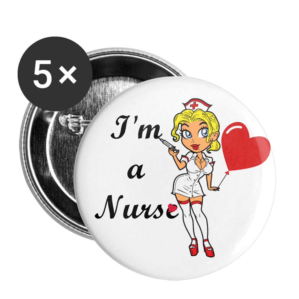 I'M A NURSE Buttons large 2.2'' (5-pack) - white