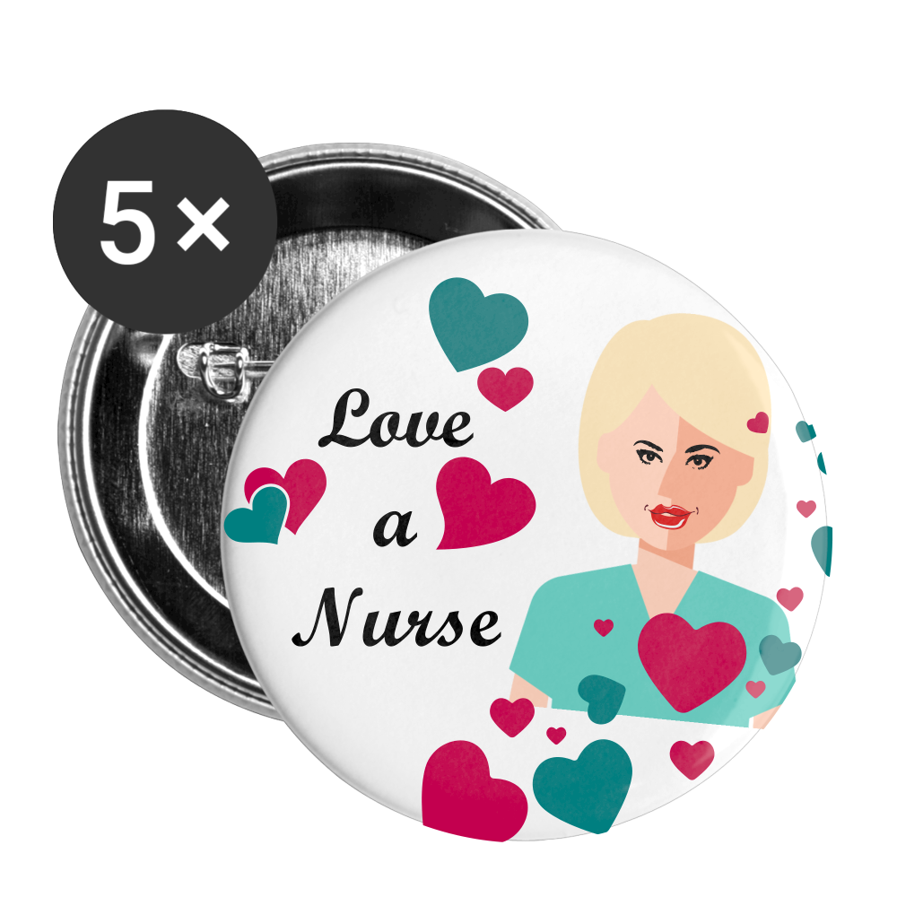 ALOVE A NURSE Buttons large 2.2'' (5-pack) - white