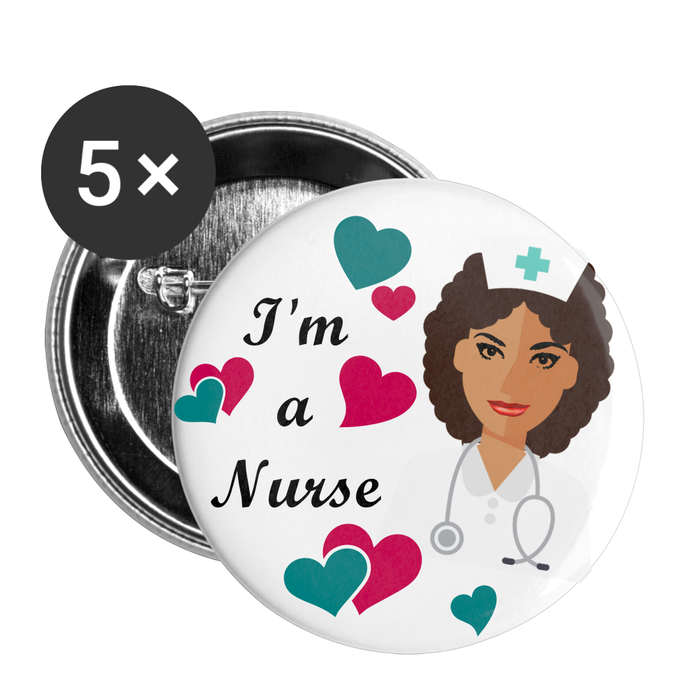 I'M A NURSE Buttons large 2.2'' (5-pack) - white