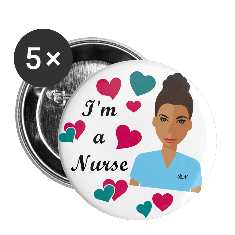 I'M A NURSE Buttons large 2.2'' (5-pack) - white