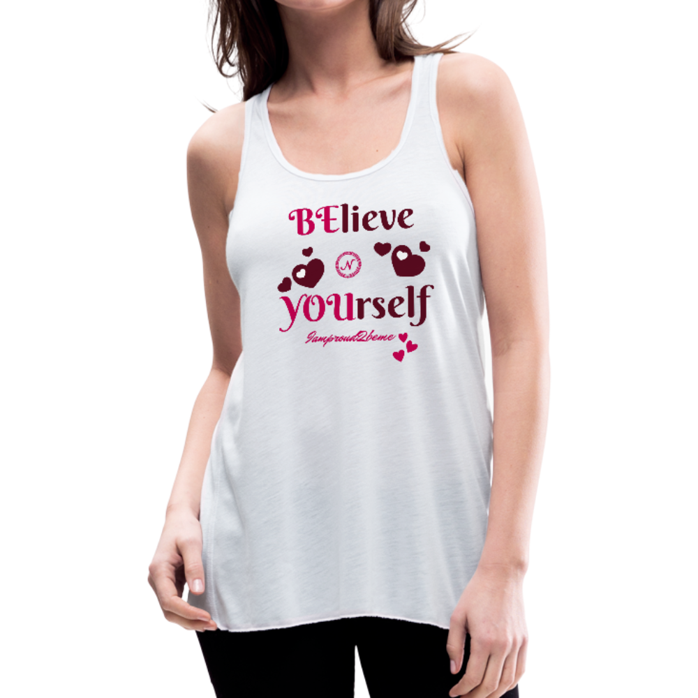 BElieve -n- YOUrself (Women's Flowy Tank) - white
