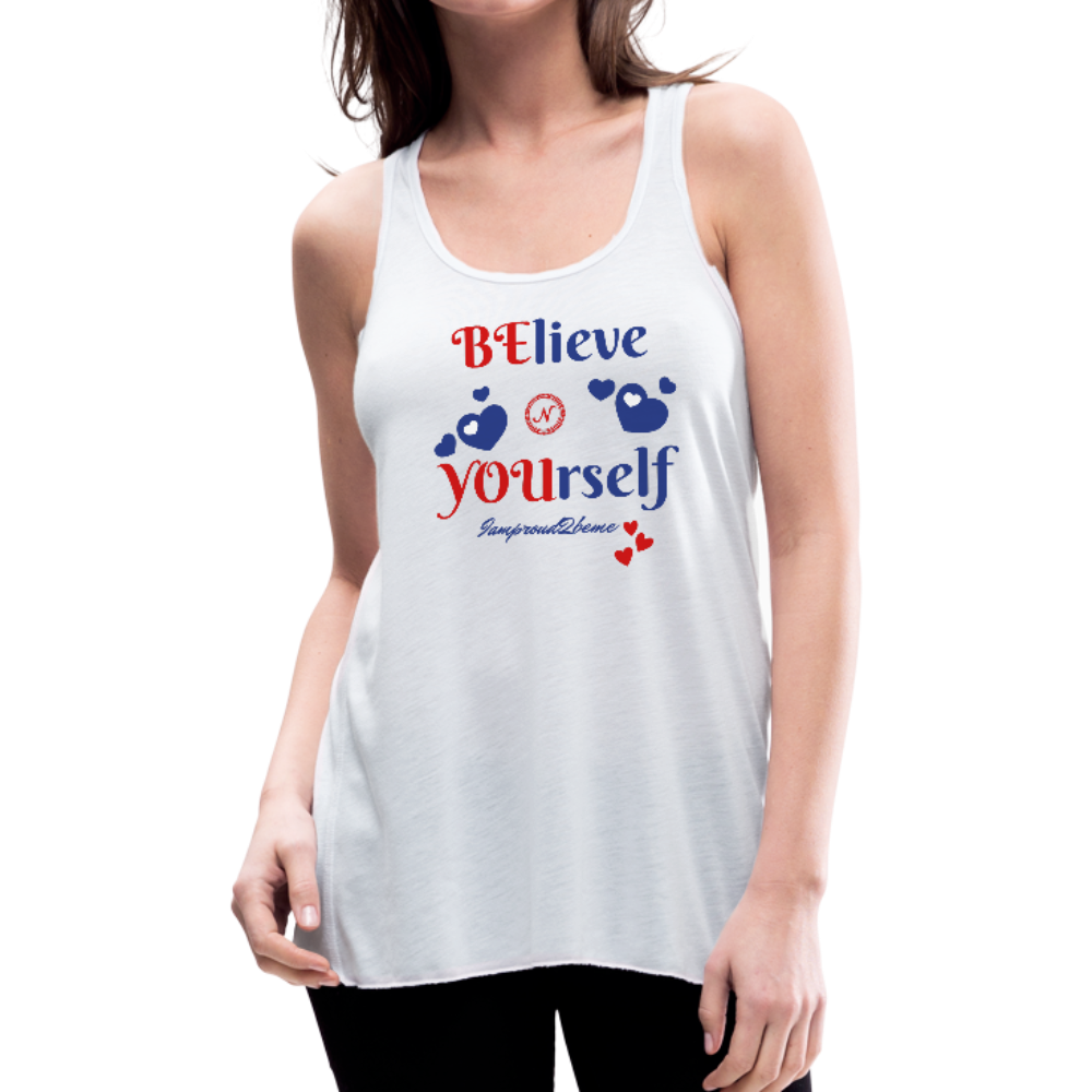 BElieve -n- YOUrself (Womens Flowy Tank) - white