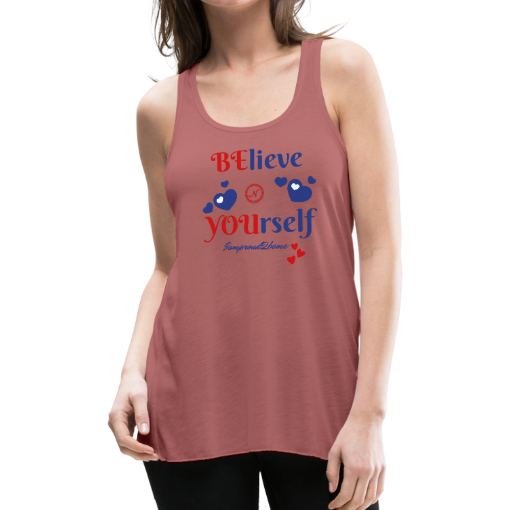 BElieve -n- YOUrself (Womens Flowy Tank) - mauve