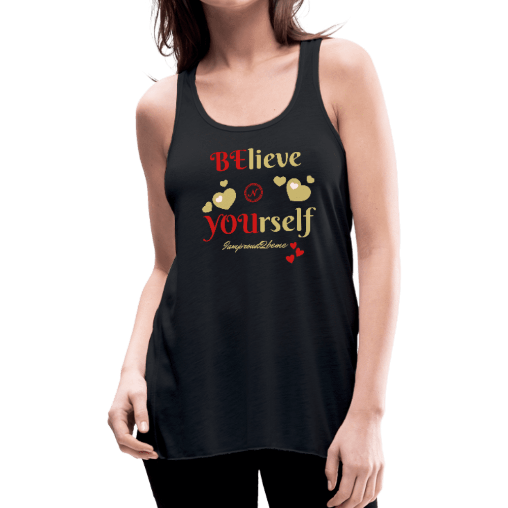 BElieve -n- YOUrself (Women's Flowy Tank) - black