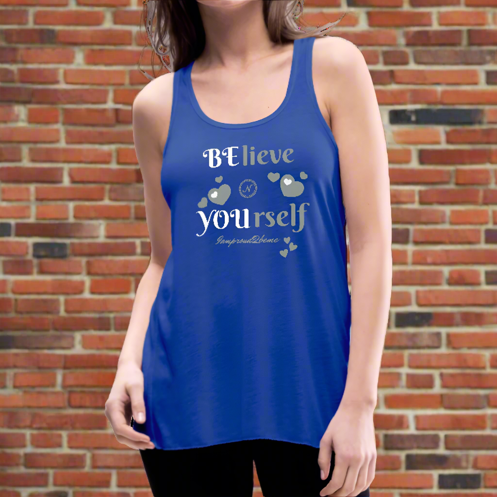 BElieve -n- YOUrself (Women's Flowy Tank Top) - royal blue