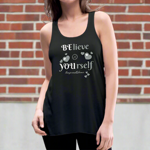 BElieve -n- YOUrself (Women's Flowy Tank Top) - black