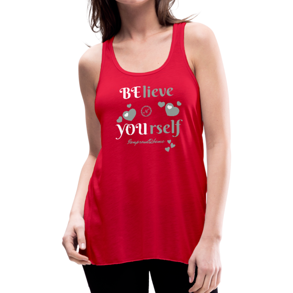 BElieve -n- YOUrself (Women's Flowy Tank Top) - red