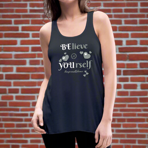 BElieve -n- YOUrself (Women's Flowy Tank Top) - navy