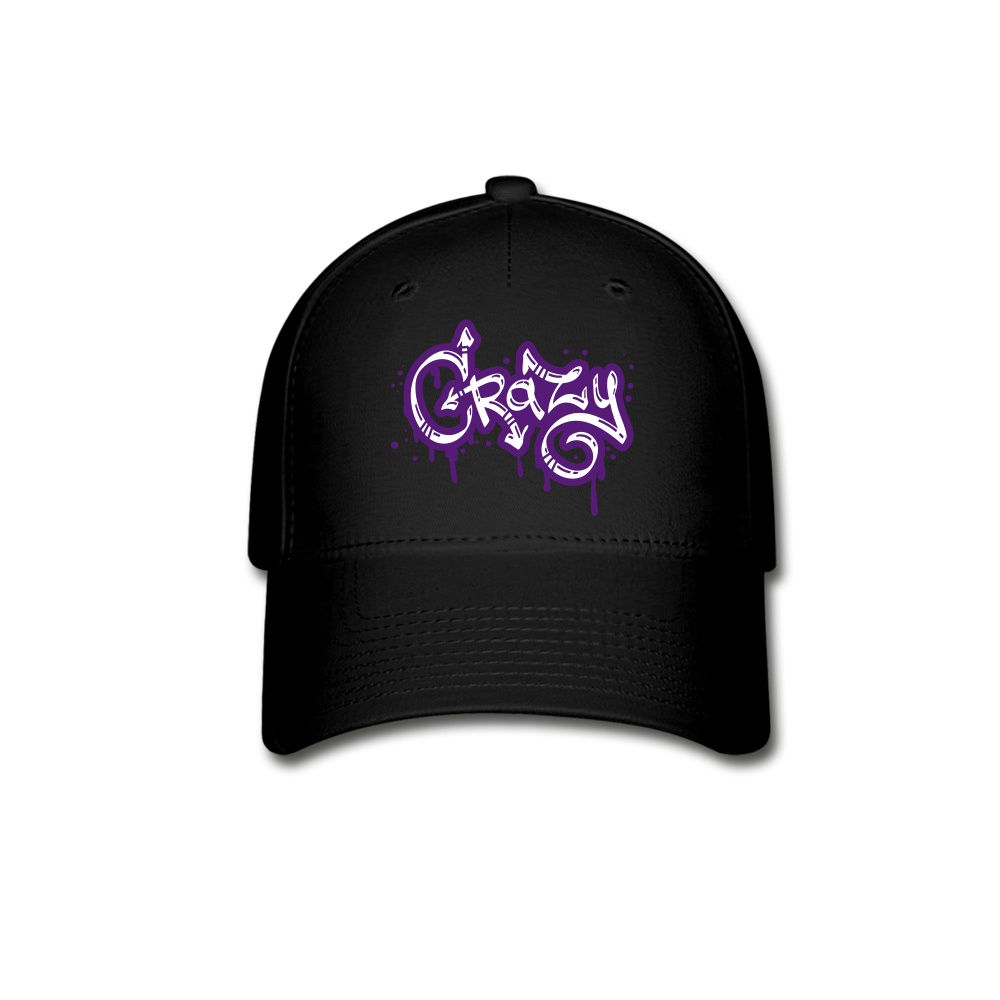 CRAZY GRAFITTI Baseball Cap (Adult) - black
