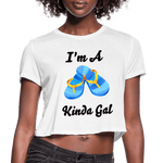 I'M A FLIP FLOP KINDA GAL (Women's Cropped T-Shirt) - white
