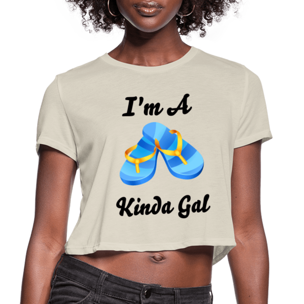 I'M A FLIP FLOP KINDA GAL (Women's Cropped T-Shirt) - dust