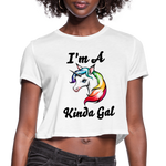 I'M A UNICORN KINDA GAL (Crop Top T-Shirt) - white