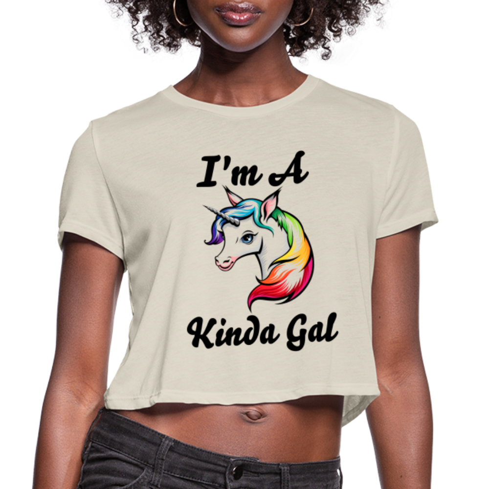 I'M A UNICORN KINDA GAL (Crop Top T-Shirt) - dust