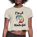 I'M A UNICORN KINDA GAL (Crop Top T-Shirt) - dust