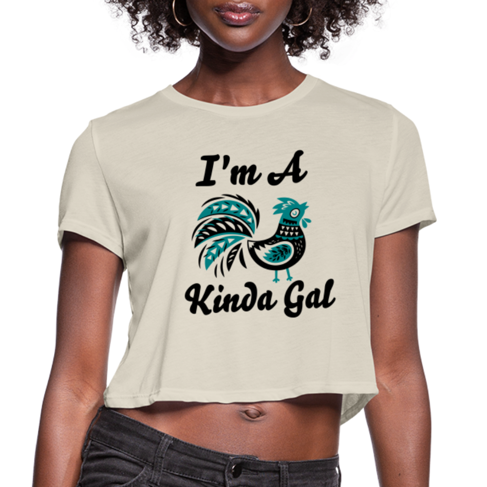 I'M A PROUD ROOSTER KINDA GAL (Crop Top T-Shirt) - dust