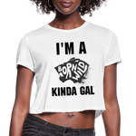 I'M A BORN WILD KIND GAL (Crop Top T-Shirt) - white