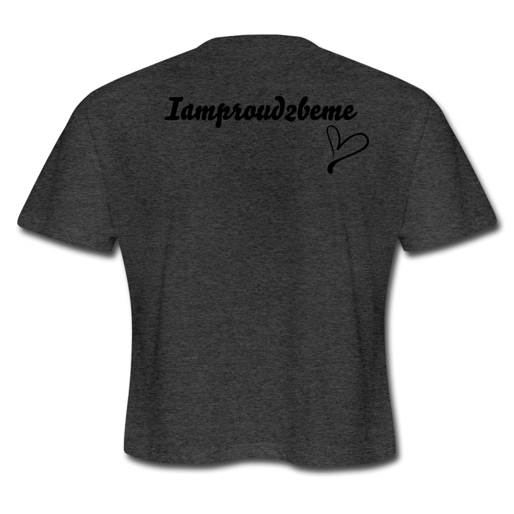 I'M A MIDDLE FINGER KINDA GAL (Crop Top T-Shirt) - deep heather