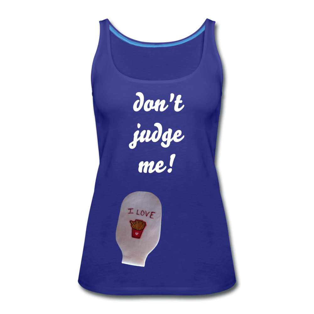 DON'T JUDGE ME Premium Tank Top (Adult) - royal blue