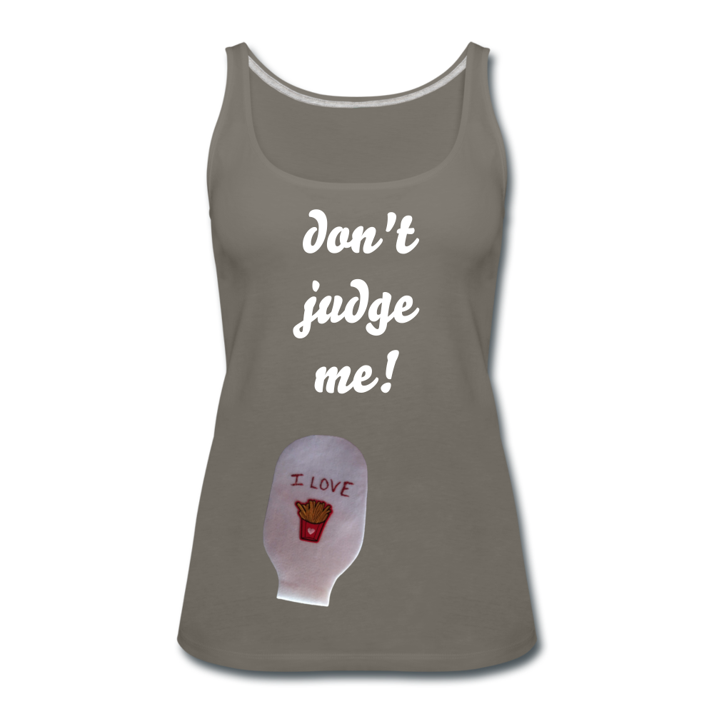 DON'T JUDGE ME Premium Tank Top (Adult) - asphalt gray
