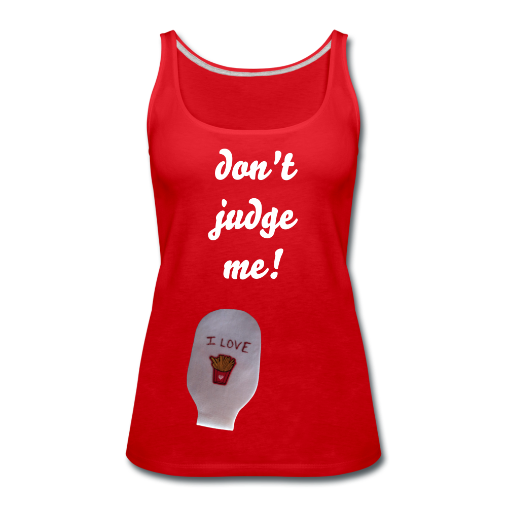 DON'T JUDGE ME Premium Tank Top (Adult) - red