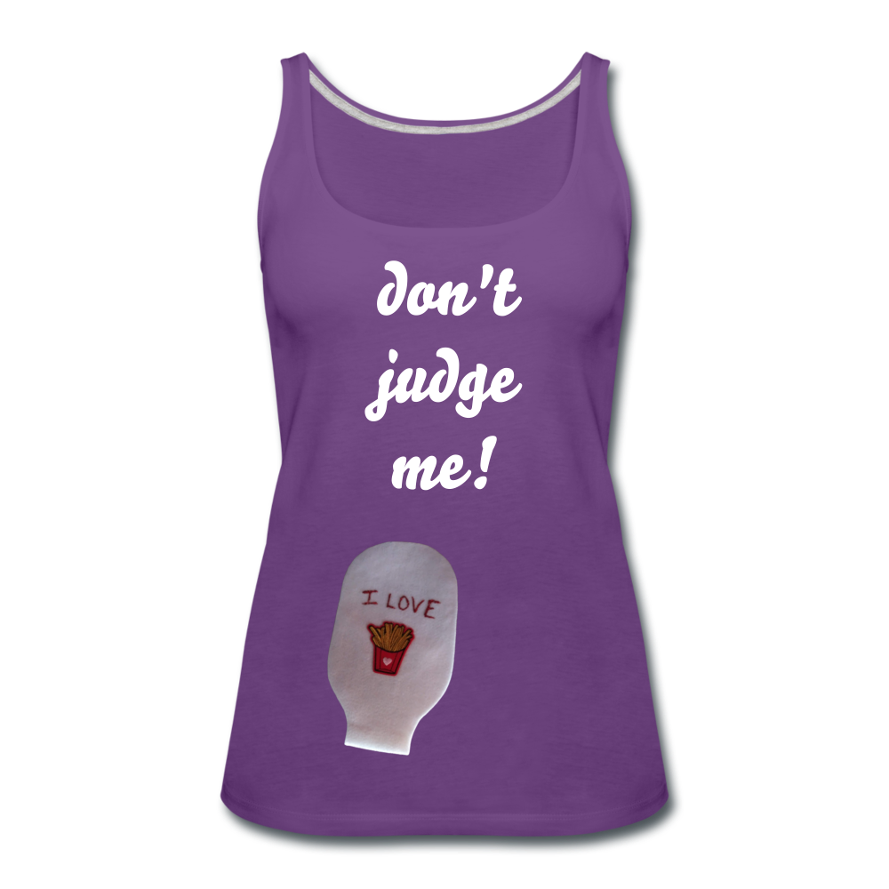 DON'T JUDGE ME Premium Tank Top (Adult) - purple