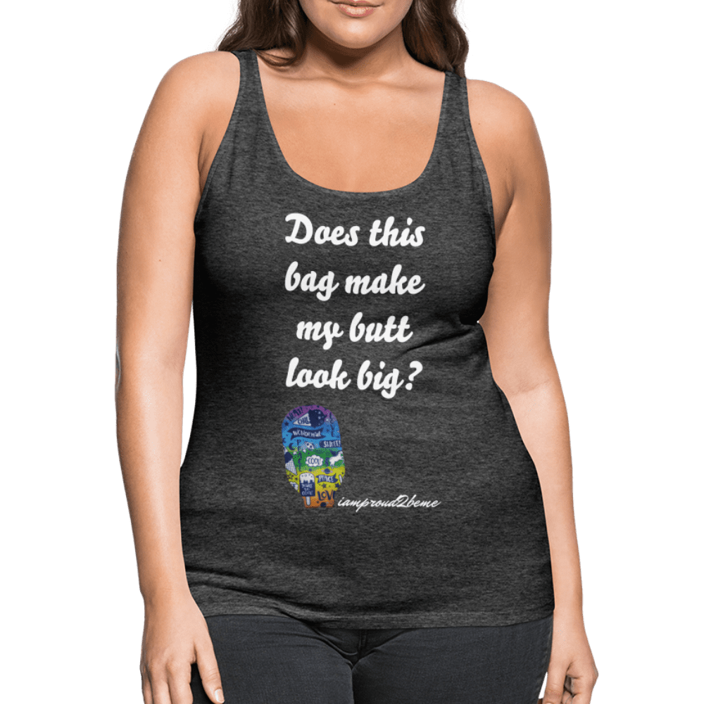 OSTOMY BAG PEACE & LOVE Premium Tank Top (Adult) - charcoal gray