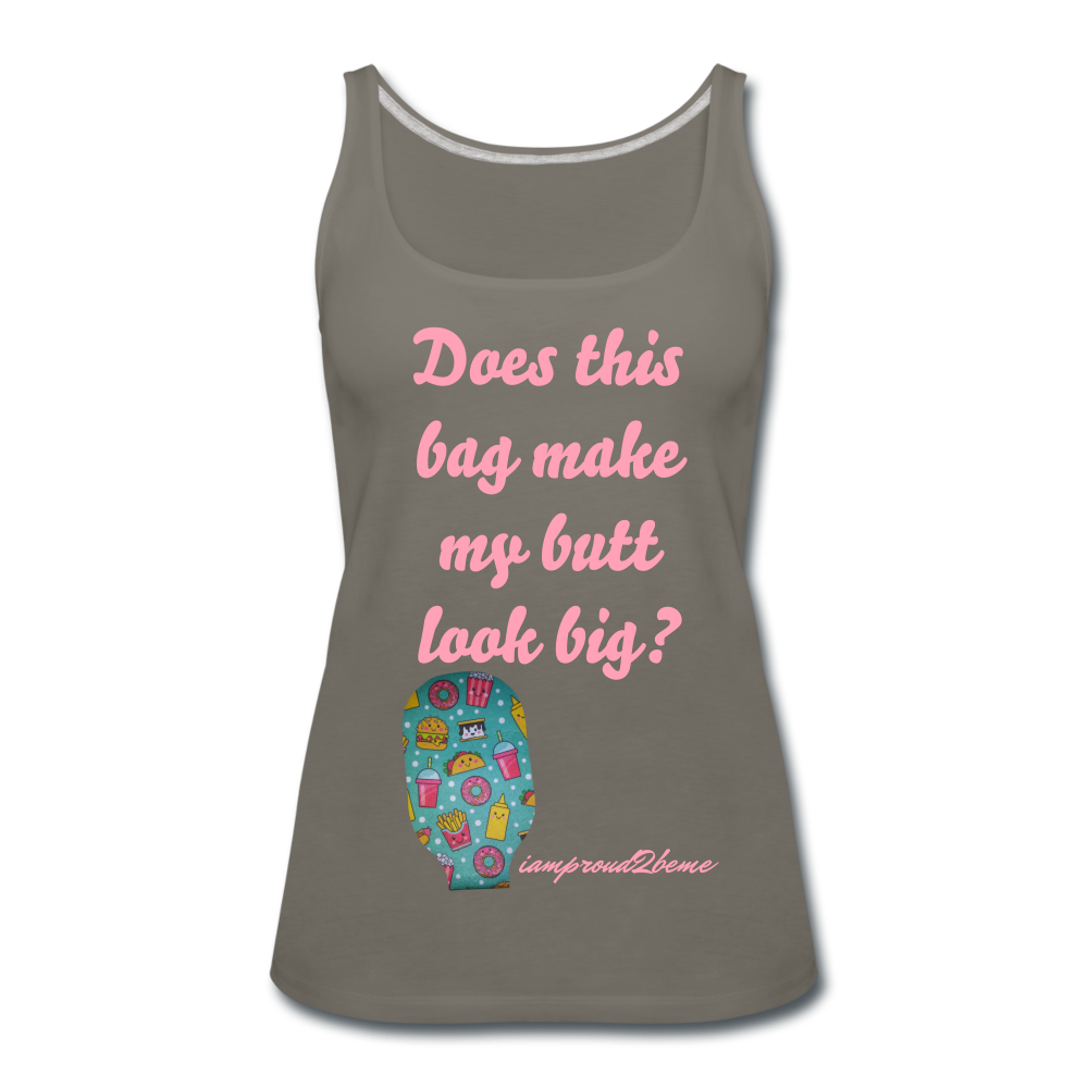 OSTOMY BAG HAPPY FOOD Premium Tank Top (Adult) - asphalt gray