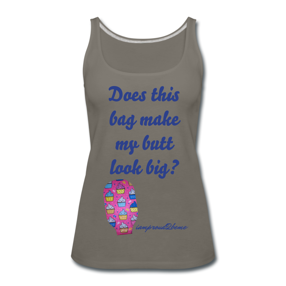 OSTOMY BAG HAPPY CUPCAKES Premium Tank Top (Adult) - asphalt gray
