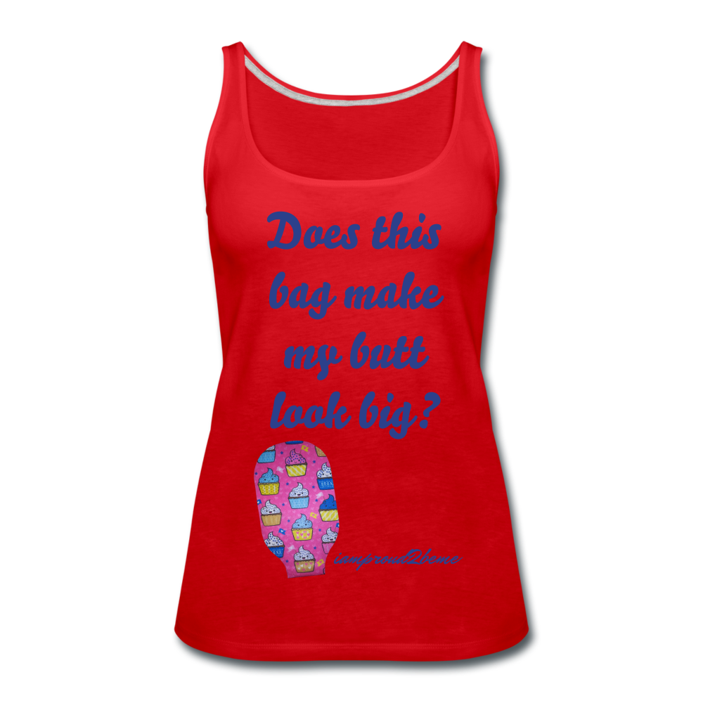 OSTOMY BAG HAPPY CUPCAKES Premium Tank Top (Adult) - red