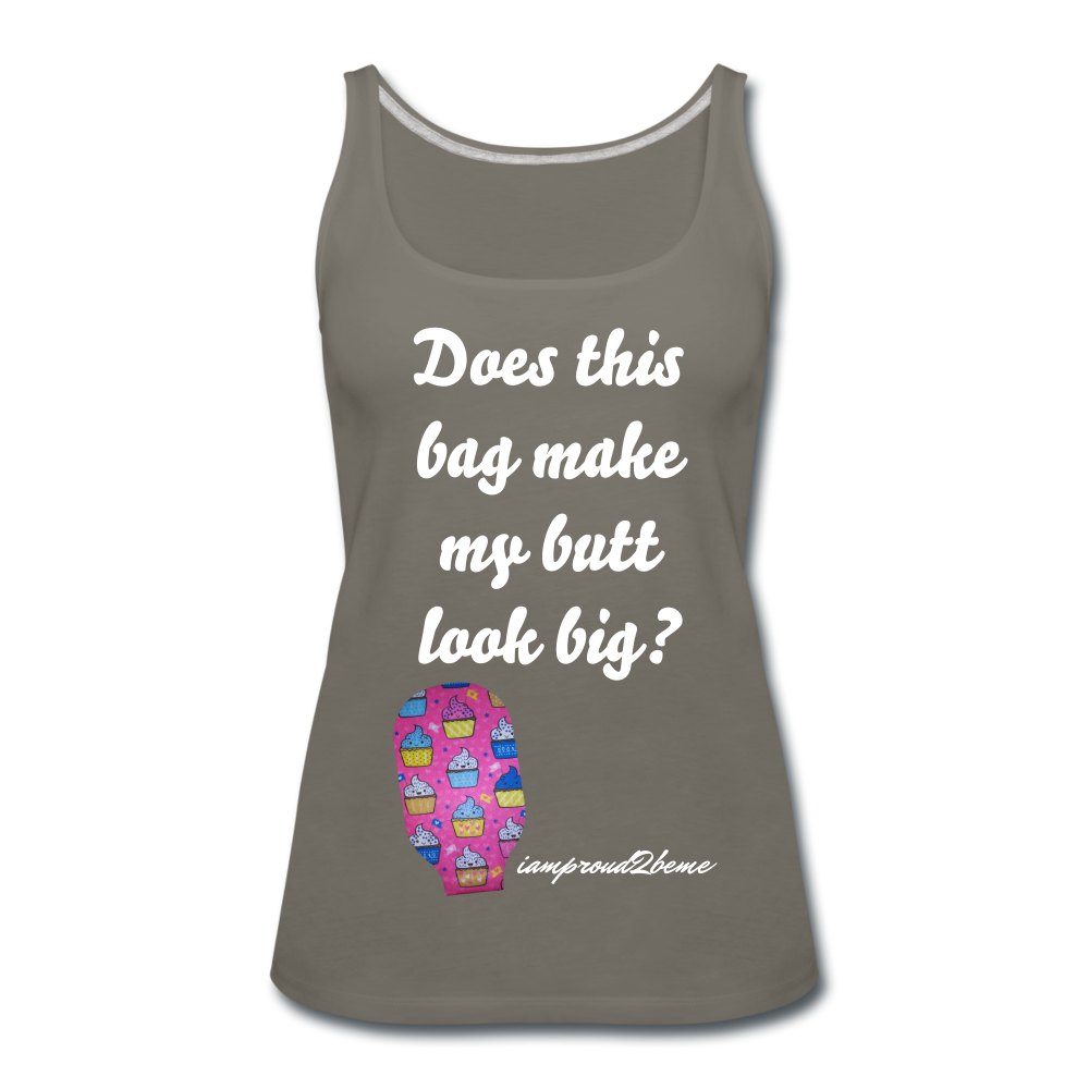 OSTOMY BAG HAPPY CUPCAKES Premium Tank Top (Adult) - asphalt gray