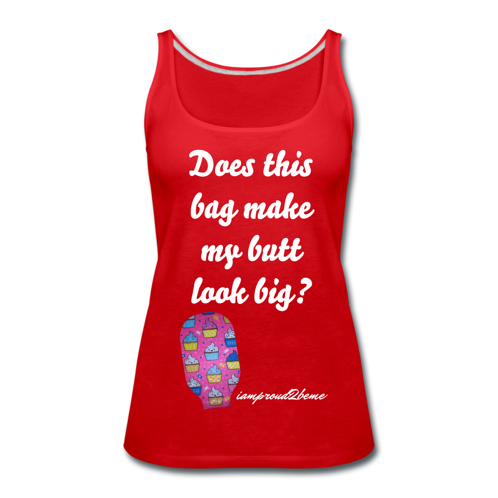 OSTOMY BAG HAPPY CUPCAKES Premium Tank Top (Adult) - red
