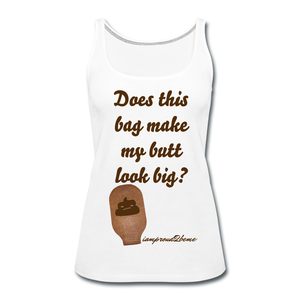 OSTOMY BAG POOP EMOJI Premium Tank Top (Adult) - white