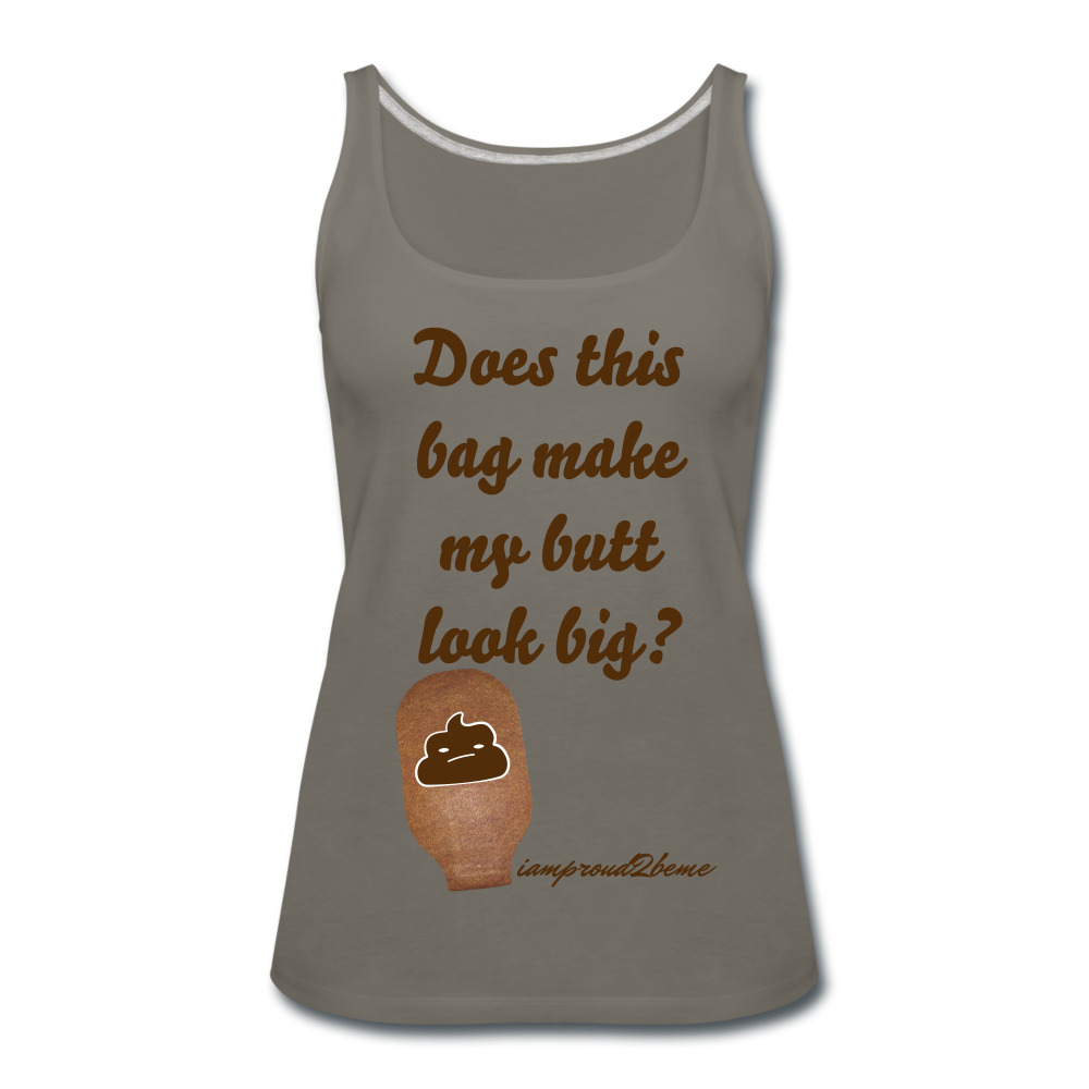 OSTOMY BAG POOP EMOJI Premium Tank Top (Adult) - asphalt gray