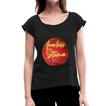 FEARLESS STOMA Roll Cuff T-Shirt (Adult) - black