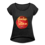 FEARLESS STOMA Roll Cuff T-Shirt (Adult) - heather black