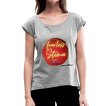 FEARLESS STOMA Roll Cuff T-Shirt (Adult) - heather gray