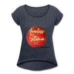 FEARLESS STOMA Roll Cuff T-Shirt (Adult) - navy heather