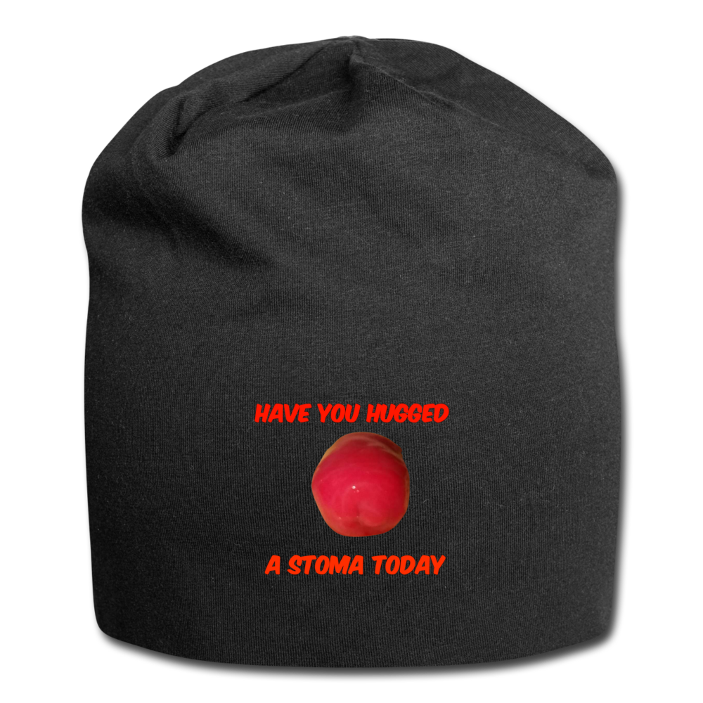 HAVE YOU HUGGED A STOMA TODAY Jersey Beanie - black