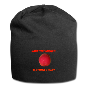 HAVE YOU HUGGED A STOMA TODAY Jersey Beanie - black