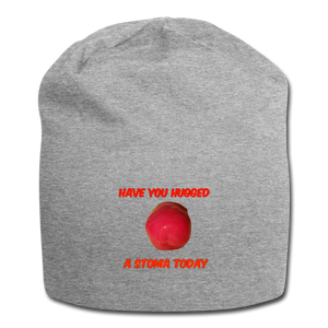 HAVE YOU HUGGED A STOMA TODAY Jersey Beanie - heather gray
