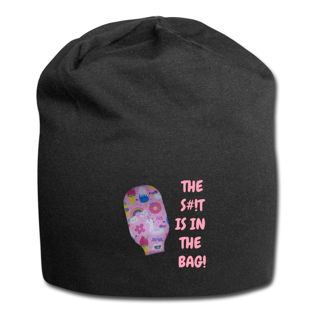 THE S#!T IS IN THE BAG Jersey Beanie - black