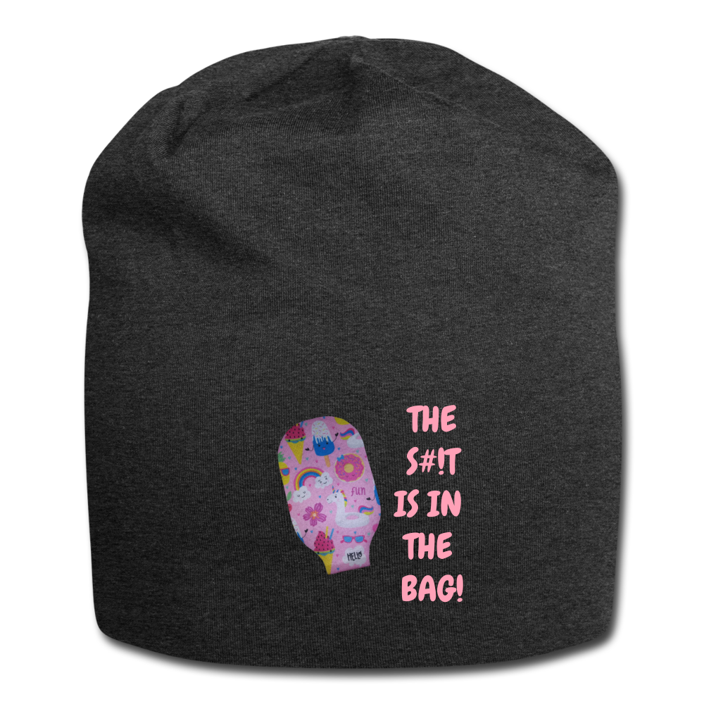 THE S#!T IS IN THE BAG Jersey Beanie - charcoal grey