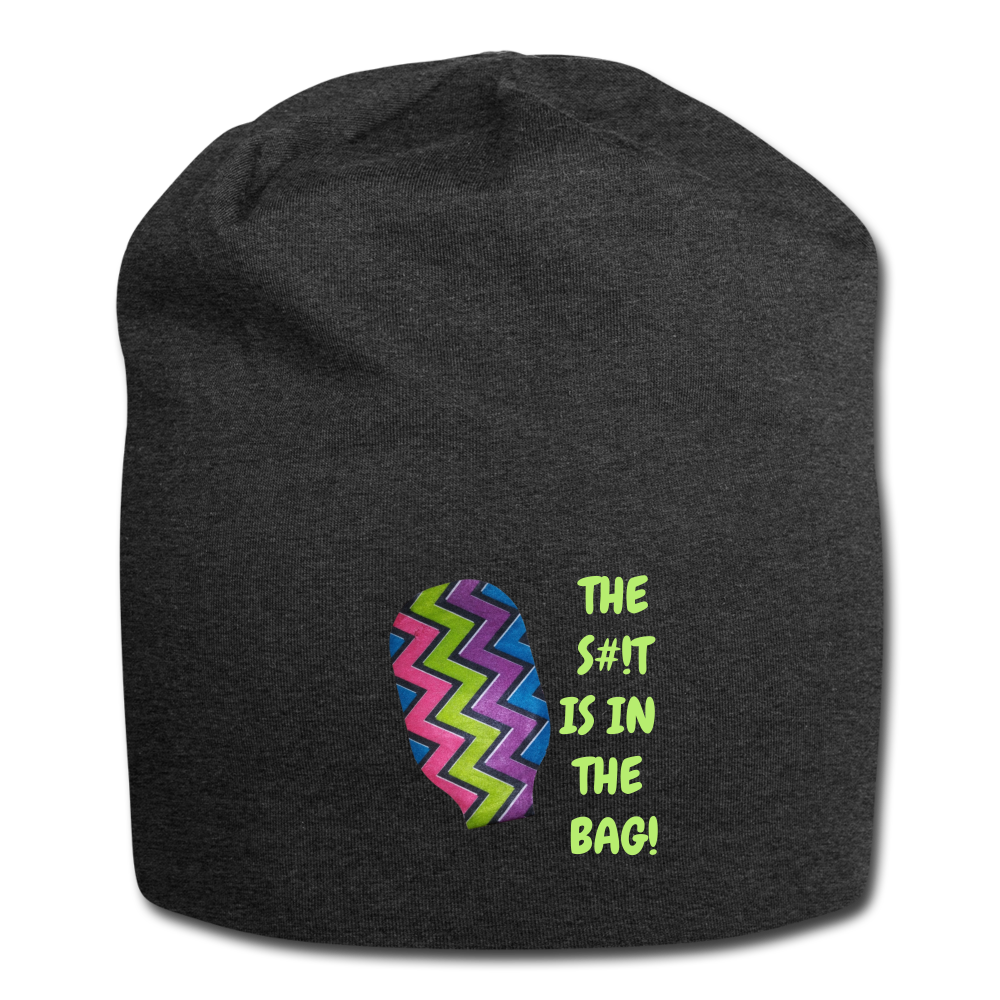 THE S#!T IS IN THE BAG Jersey Beanie - charcoal grey