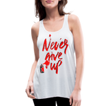 NEVER GIVE UP Flowy Tank Top (Adult) - white