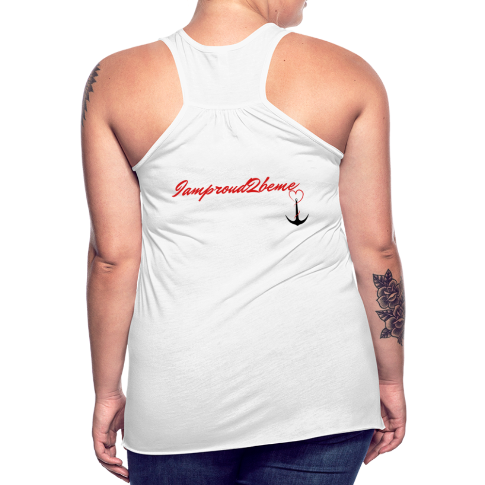 NEVER GIVE UP Flowy Tank Top (Adult) - white